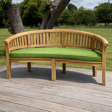 Crummock Teak Peanut Garden Bench With Cushion