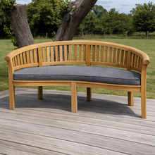 Crummock Teak Peanut Garden Bench With Cushion