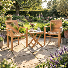 Lemington Teak Garden Companion Set with Grey Cushions