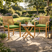 Lemington Teak Garden Companion Set with Green Cushions