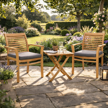 Lemington Teak Garden Companion Set with Grey Cushions