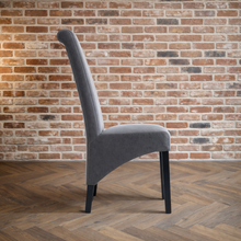 Rhianna Antique Faux Leather Button Back Dining Chair | Grey