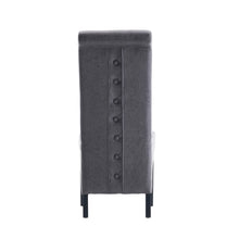Rhianna Antique Faux Leather Button Back Dining Chair | Grey