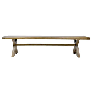 Raithwaite Rustic Oak 2m Cross Leg Bench