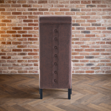 Rhianna Antique Faux Leather Button Back Dining Chair | Brown