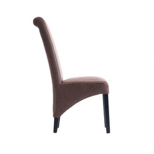 Rhianna Antique Faux Leather Button Back Dining Chair | Brown