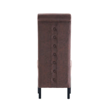 Rhianna Antique Faux Leather Button Back Dining Chair | Brown