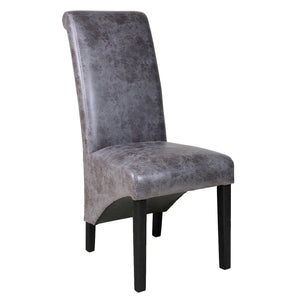 Rhianna Faux Leather Button Back Dining Chair | Vintage Grey