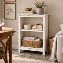 Heritage Distressed Chalk White Small Bookcase