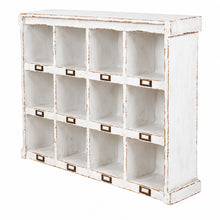 Heritage Distressed Chalk White Pigeon Hole Storage Unit
