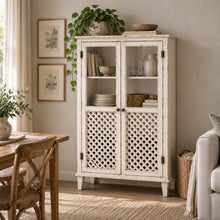 Heritage Distressed Chalk White Glass Display Cabinet