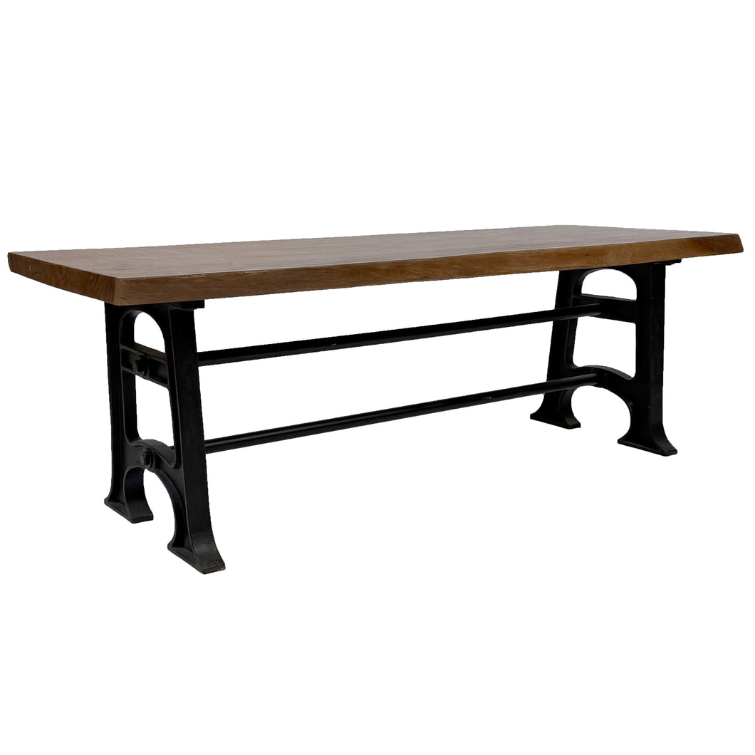Vishnu Industrial Wooden Iron Bench | Small