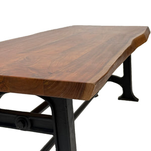 Vishnu Industrial Wooden Iron Bench | Small