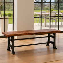 Vishnu Industrial Wooden Iron Bench | Small