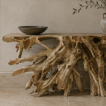 Teak Root Large Console Table | Without Glass
