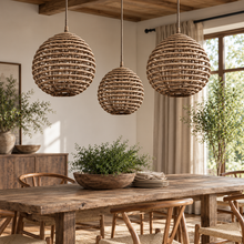 Large Rattan Wicker Pendant