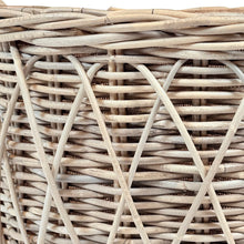 Cross Weave Round Rattan Log Basket | Medium