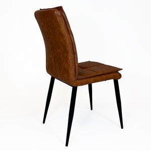 Sutton Industrial Dining Chair | Brown