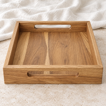 Farmhouse Ottoman Square Teak Serving Tray | Beeswax