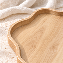 Scalloped Petal Edge Teak Serving Tray