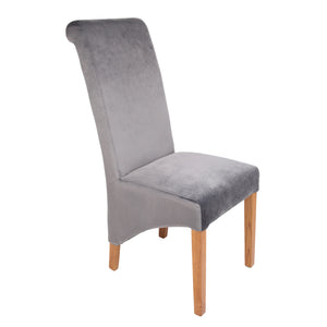 Trent Velvet Dining Chair | Dark Grey