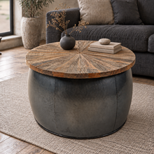 Vishnu Rail Track Drum Coffee Table | Large
