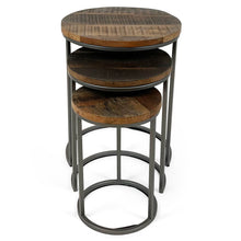 Vishnu Industrial Round Nest of 3 Tables