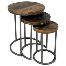 Vishnu Industrial Round Nest of 3 Tables