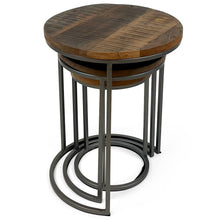 Vishnu Industrial Round Nest of 3 Tables