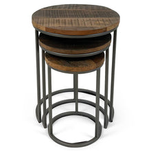 Vishnu Industrial Round Nest of 3 Tables