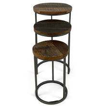 Vishnu Industrial Round Nest of 3 Tables