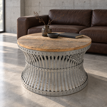Vishnu Industrial Reclaimed Wood and Iron Coffee Table