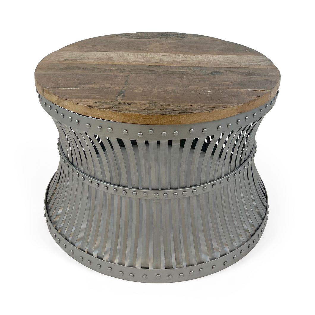Vishnu Industrial Reclaimed Wood and Iron Coffee Table