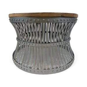 Vishnu Industrial Reclaimed Wood and Iron Coffee Table