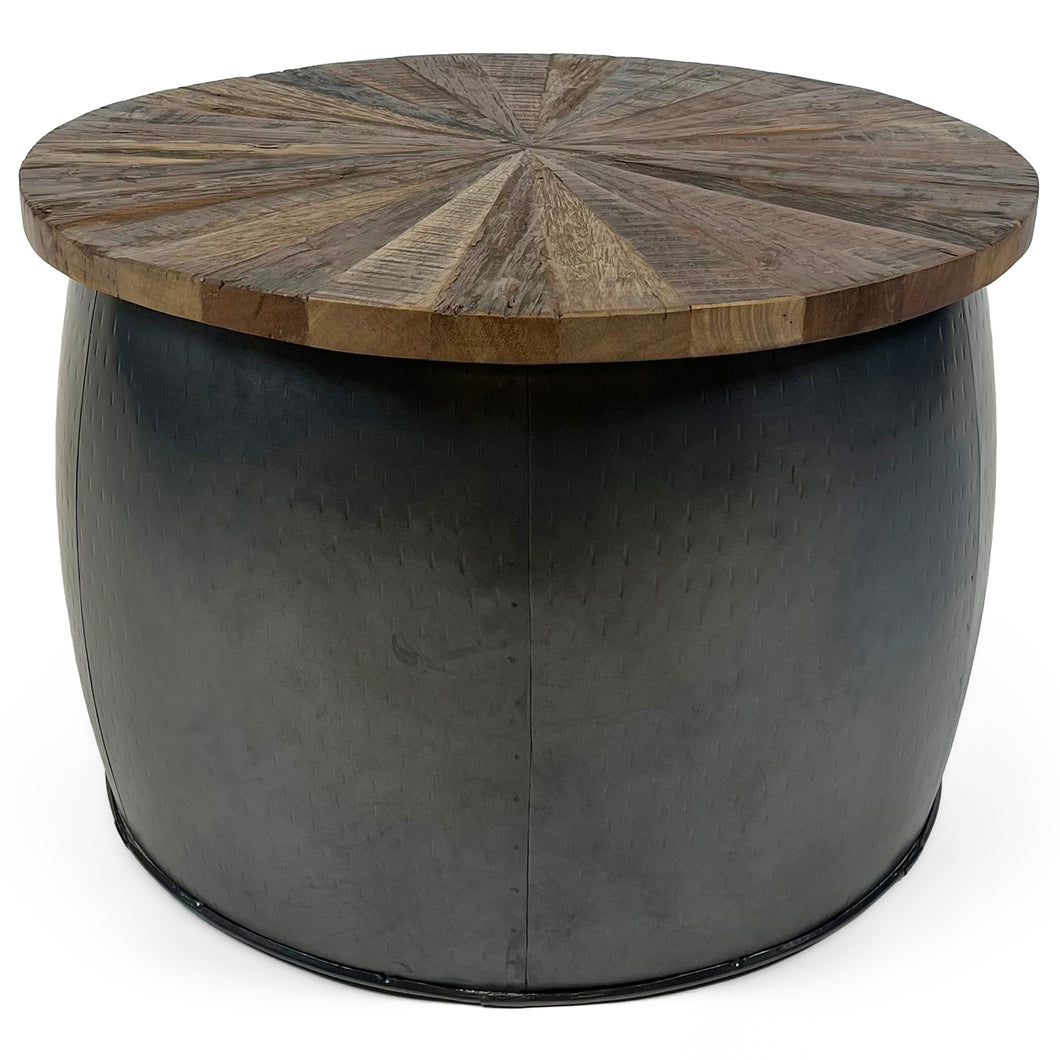 Vishnu Rail Track Drum Coffee Table | Large