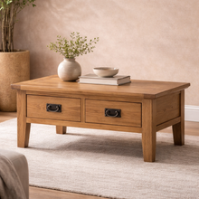 Cambridge Oak Coffee Table with Drawers
