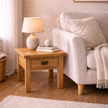 Cambridge Oak 1 Drawer Lamp Table