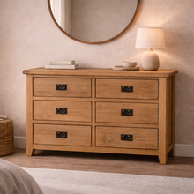 Cambridge Oak 6 Drawer Chest