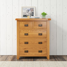 Cambridge Oak 2 Over 3 Chest Of Drawers