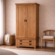Cambridge Oak Double Wardrobe