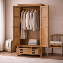Cambridge Oak Double Wardrobe