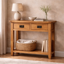 Cambridge Oak 2 Drawer Console Table