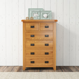Cambridge Oak 2 Over 4 Chest Of Drawers