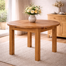 Cambridge Oak Round Extending Dining Table (1.1 m-1.5 m)