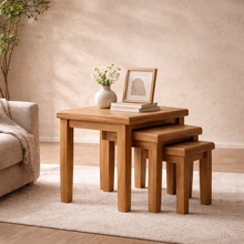 Cambridge Oak Nest of 3 Tables