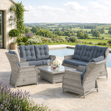William Garden 5 Piece Reclining Sofa Dining Set with Rising Table & Ice Bucket