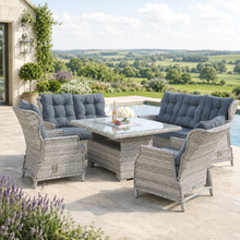 William Garden 5 Piece Reclining Sofa Dining Set with Rising Table & Ice Bucket