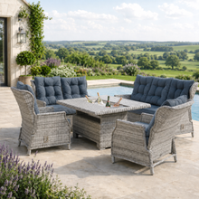 William Garden 5 Piece Reclining Sofa Dining Set with Rising Table & Ice Bucket