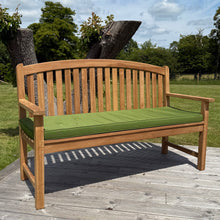 Windsor Large Teak Bow Back Garden Bench With Cushion