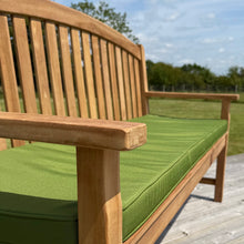 Windsor Large Teak Bow Back Garden Bench With Cushion